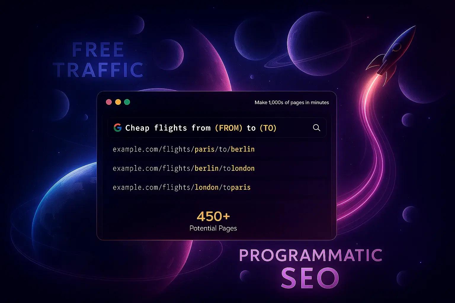 Illustration showing free organic traffic from search engines